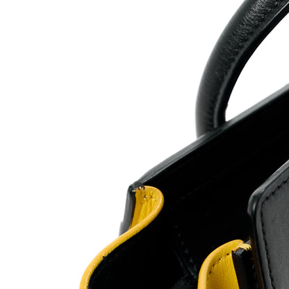 Celine Elephant Calfskin Nano Tri-Color Luggage Yellow Black 15 of 15