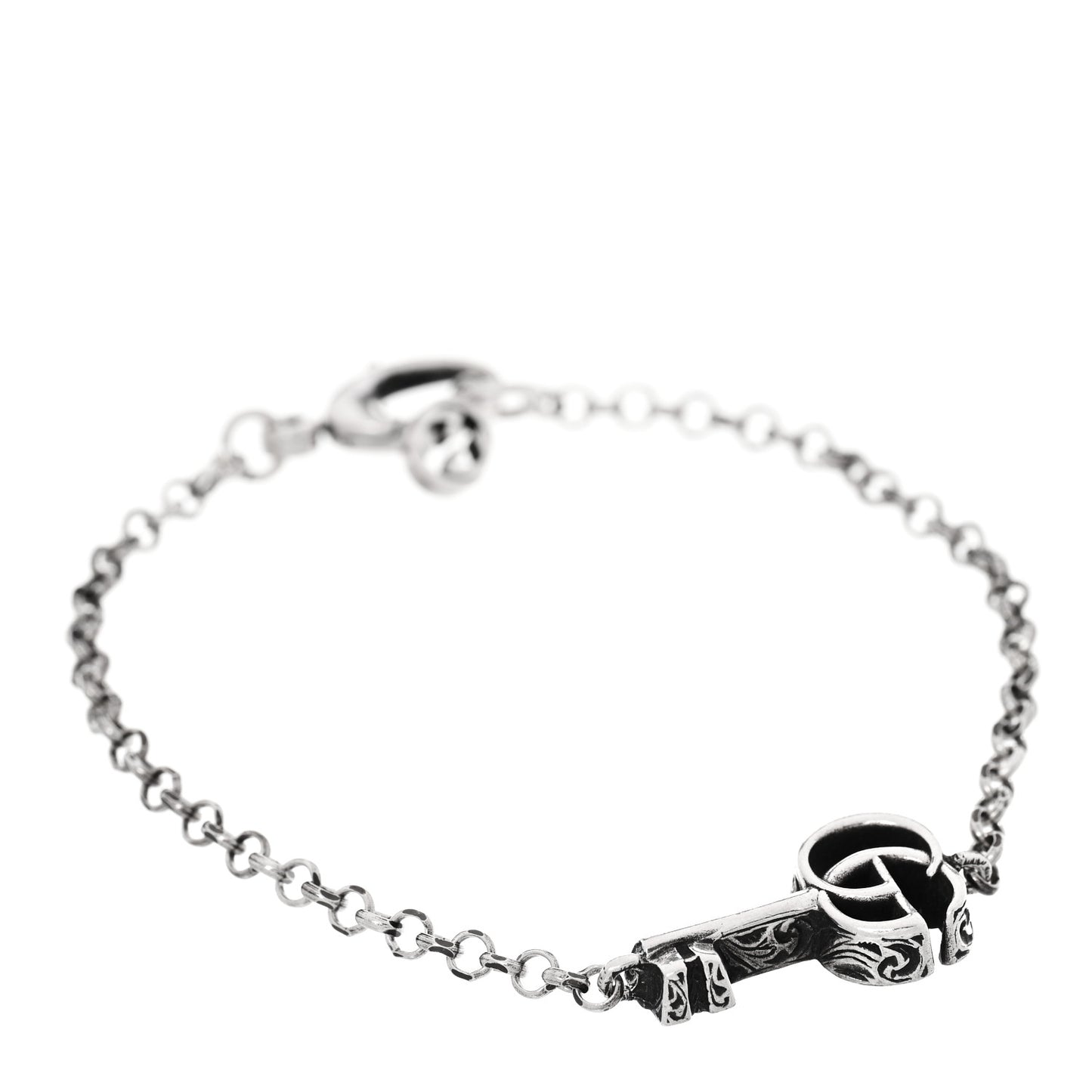 Sterling Silver Double G Key Bracelet