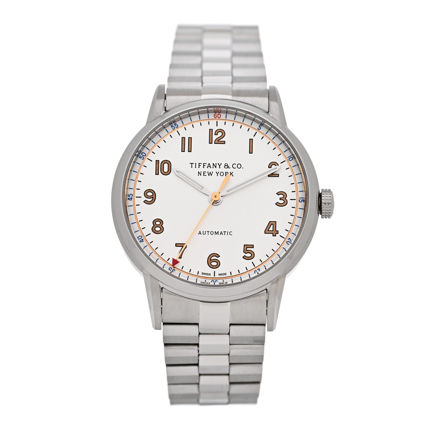 Tiffany Stainless Steel 34mm CT60 3-Hand Automatic Watch 1 of 5