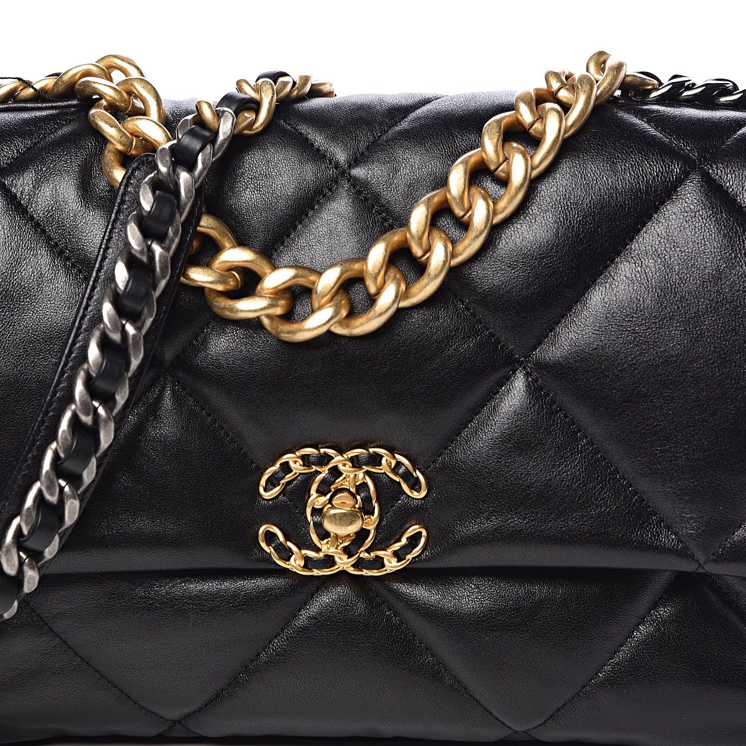 Chanel Lambskin Quilted Large 19 Flap Black 8 of 11