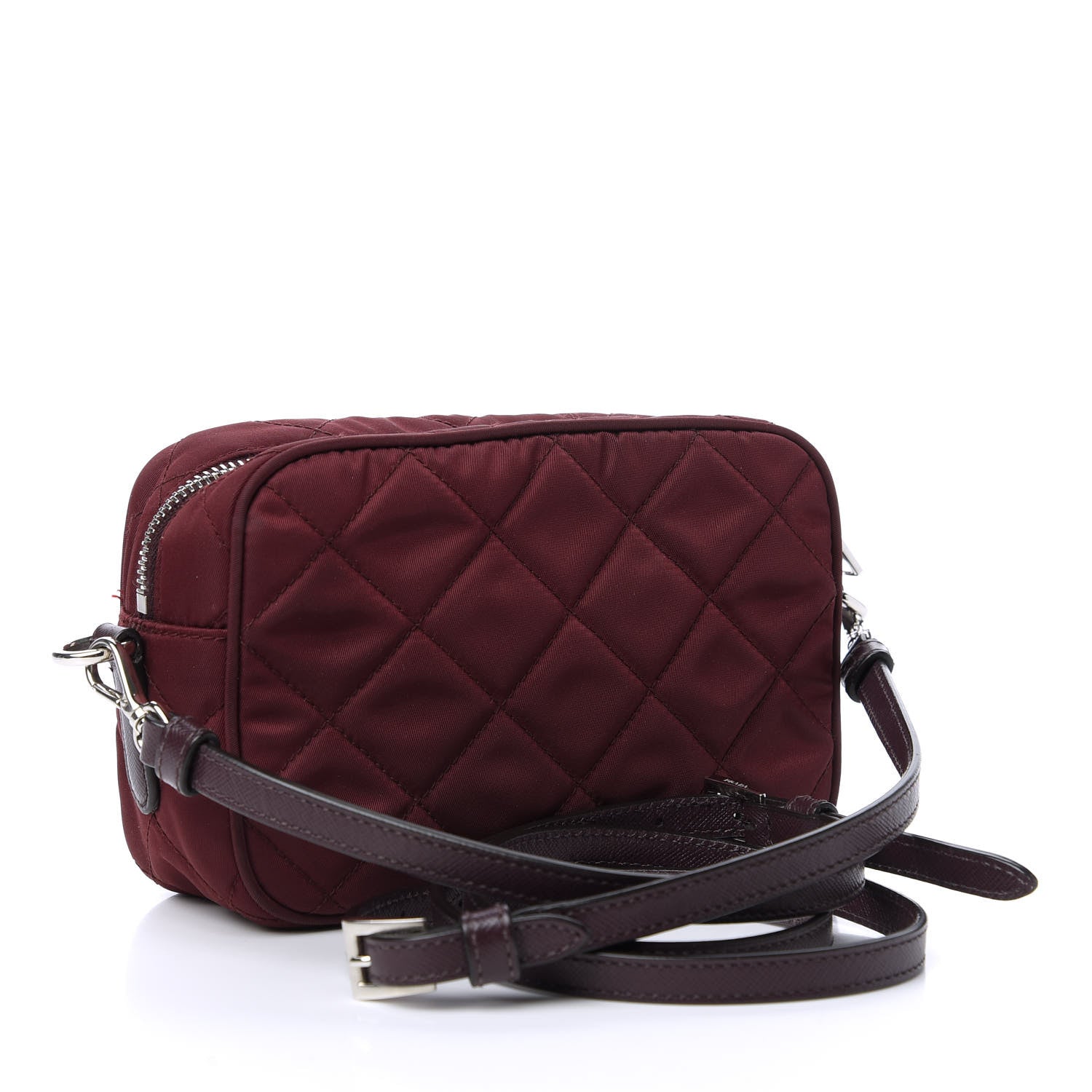 Prada Nylon Tessuto Impuntu Quilted Crossbody Bag Granato 3 of 11