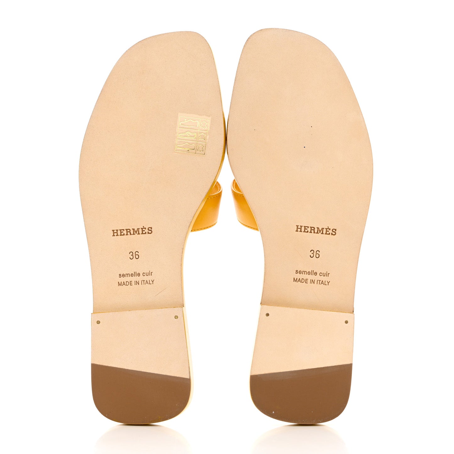 Calfskin Oran Sandals 36 Jaune Citron