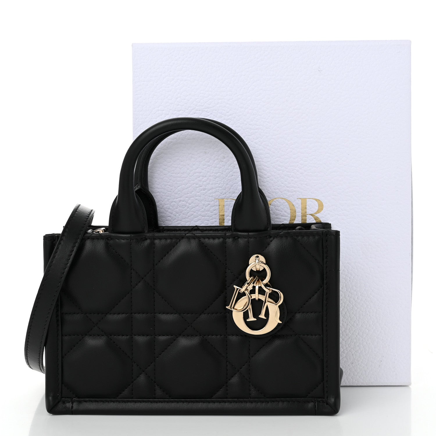 Christian Dior Calfskin Macrocannage Mini Book Tote Black 11 of 11