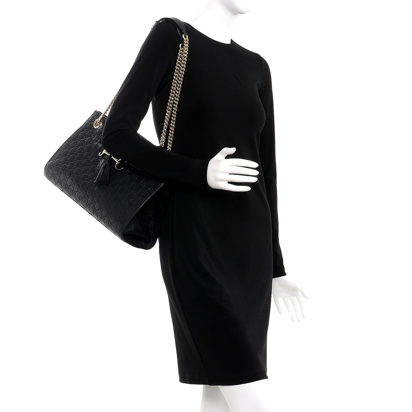 Guccissima Large Emily Chain Shoulder Bag Black