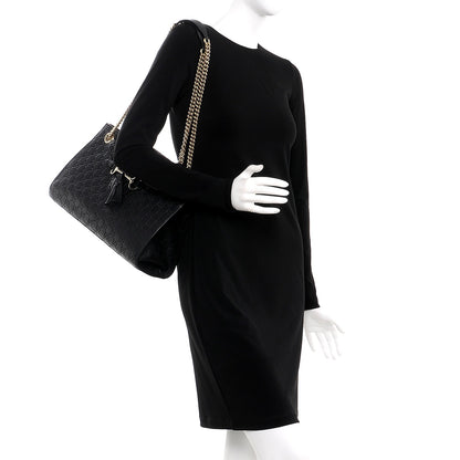 Gucci Guccissima Large Emily Chain Shoulder Bag Black 2 of 12