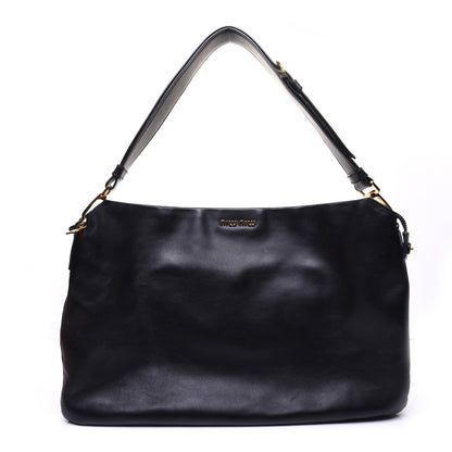 Miu Miu Soft Calf Cloud Hobo Black 1 of 13