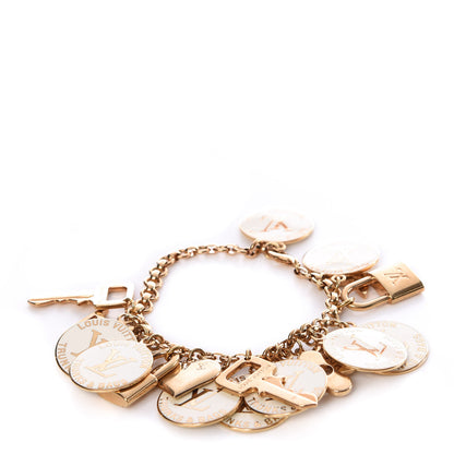 Louis Vuitton Trunks and Bags Breloques Bracelet Gold White 1 of 6