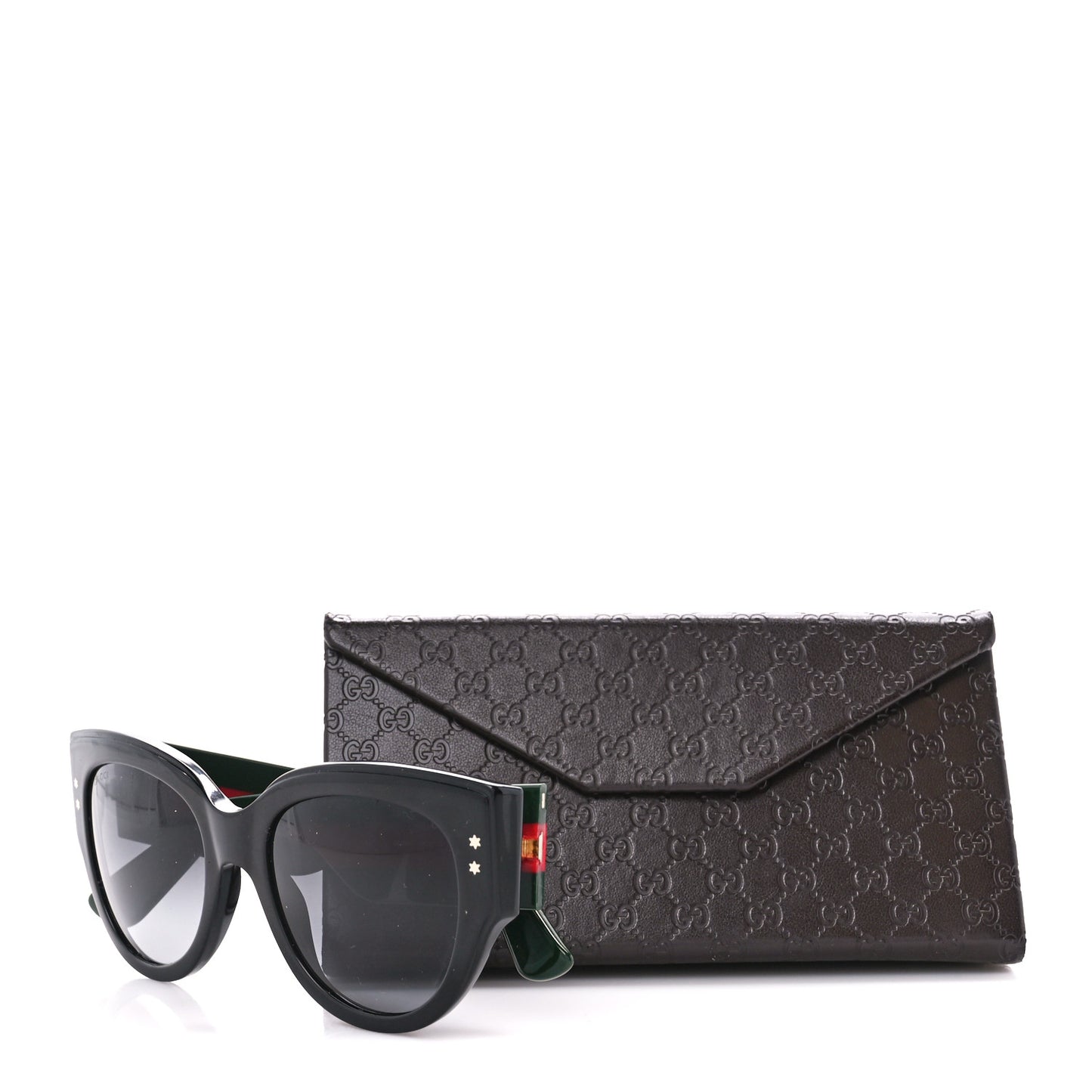 Acetate Oversized Rectangle Frame Web Sunglasses GG3864/S Black