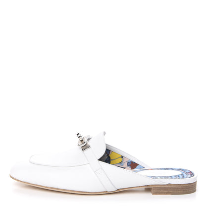 Hermes Calfskin Oz Mules 38 White 1 of 8