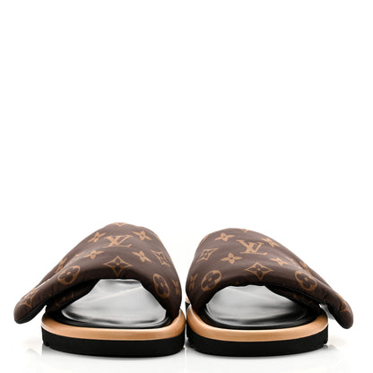Louis Vuitton Nylon Monogram LV Pool Pillow Flat Comfort Mule 37 Cacao Brown 2 of 10