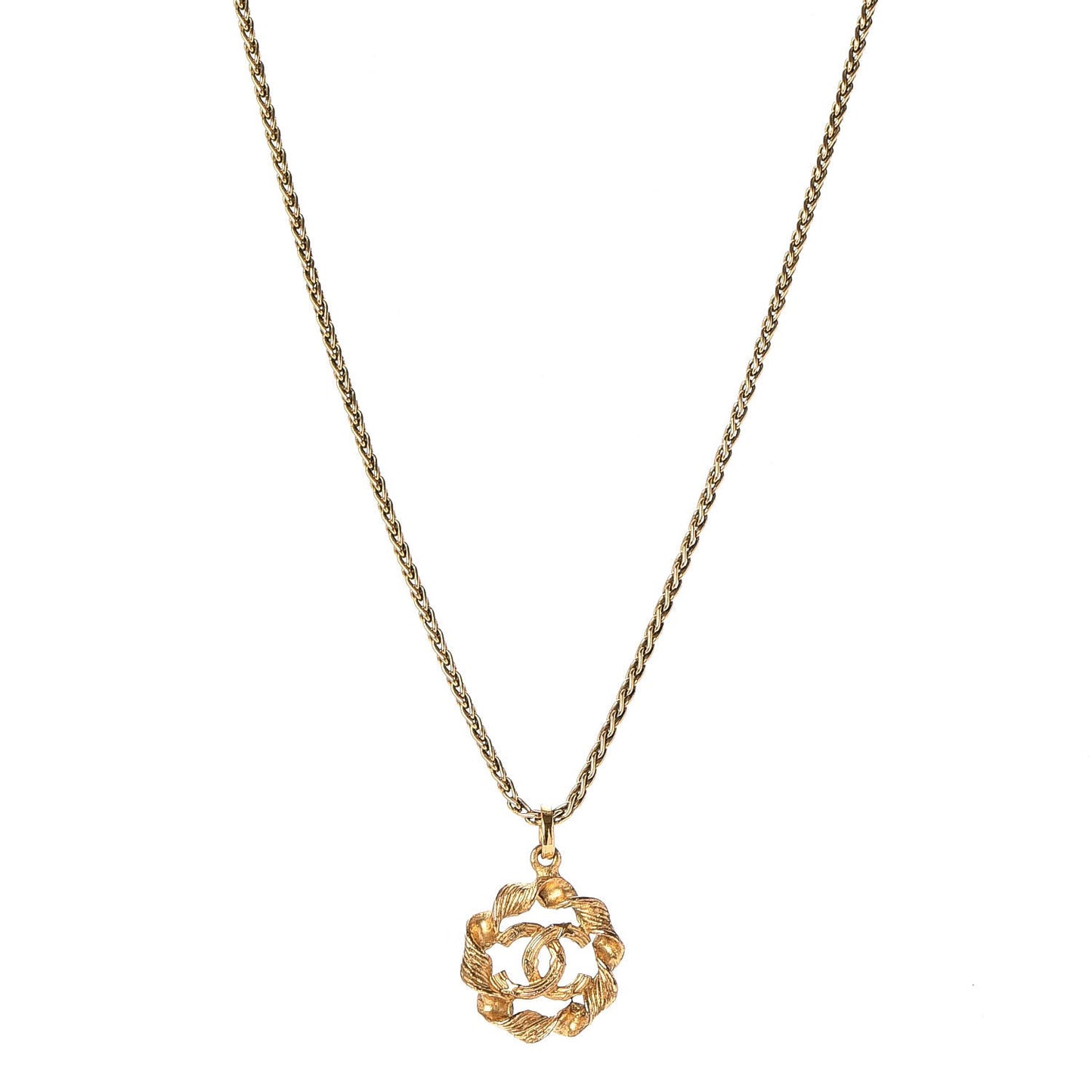 CC Logo Pendant Necklace Gold