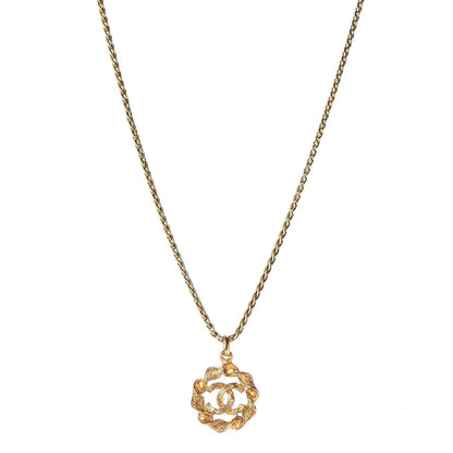 Chanel CC Logo Pendant Necklace Gold 1 of 5