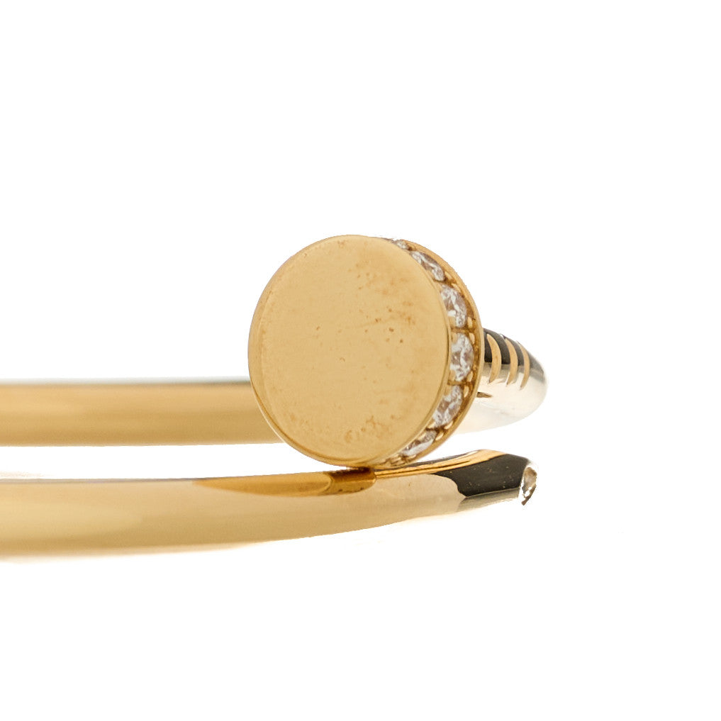Cartier 18K Yellow Gold Diamond Small Juste Un Clou Bracelet 16 2 of 5