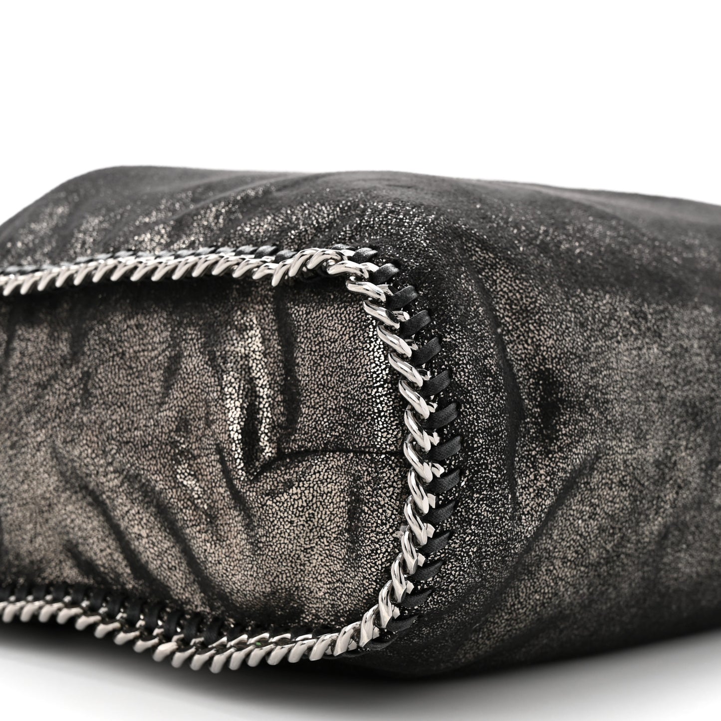 Metallic Shaggy Deer Big Falabella Tote Black