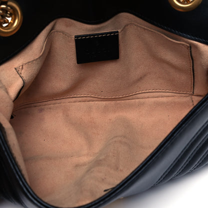 Gucci Calfskin Matelasse Mini GG Marmont Shoulder Bag Black 6 of 8