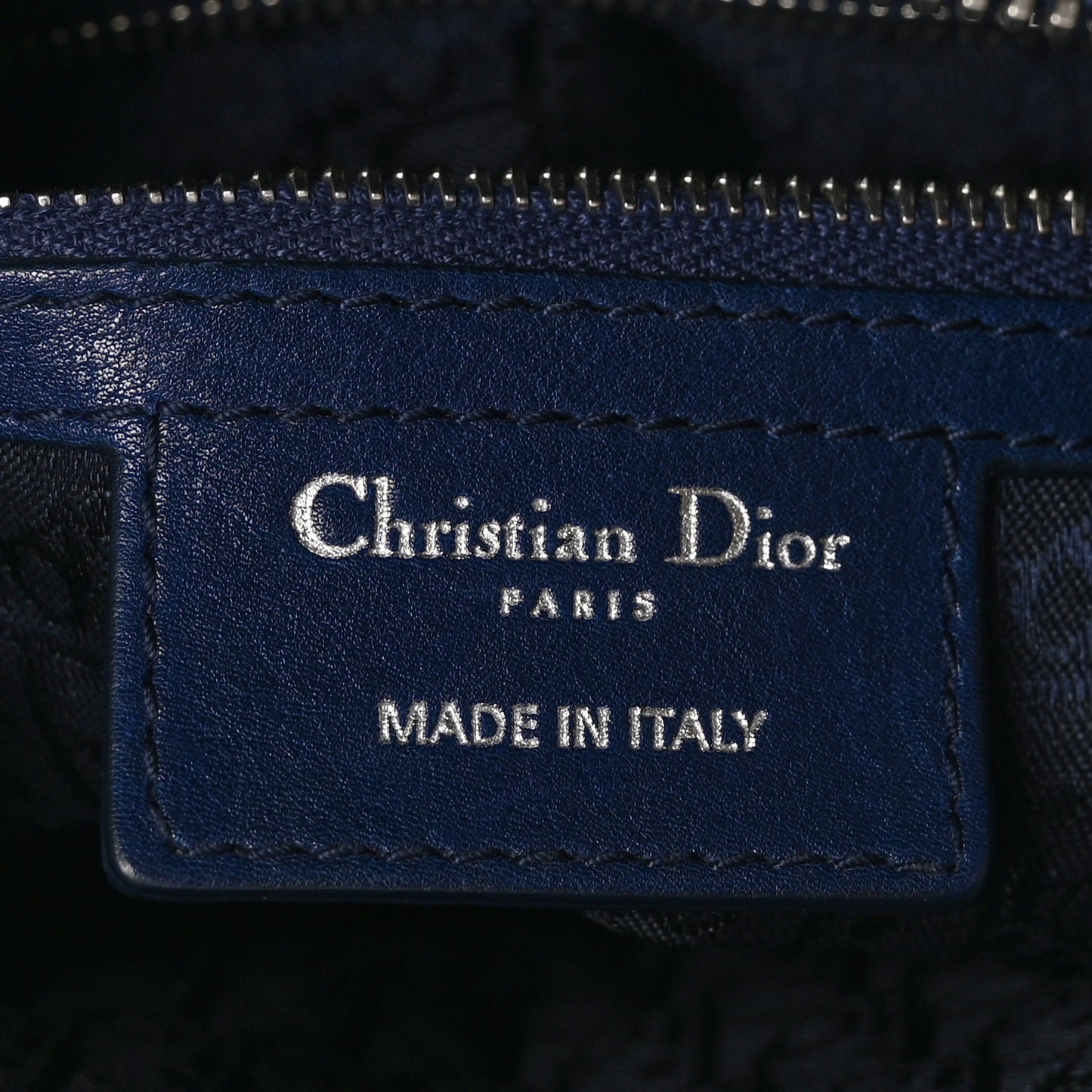 Lambskin Cannage Large Lady Dior Navy Blue