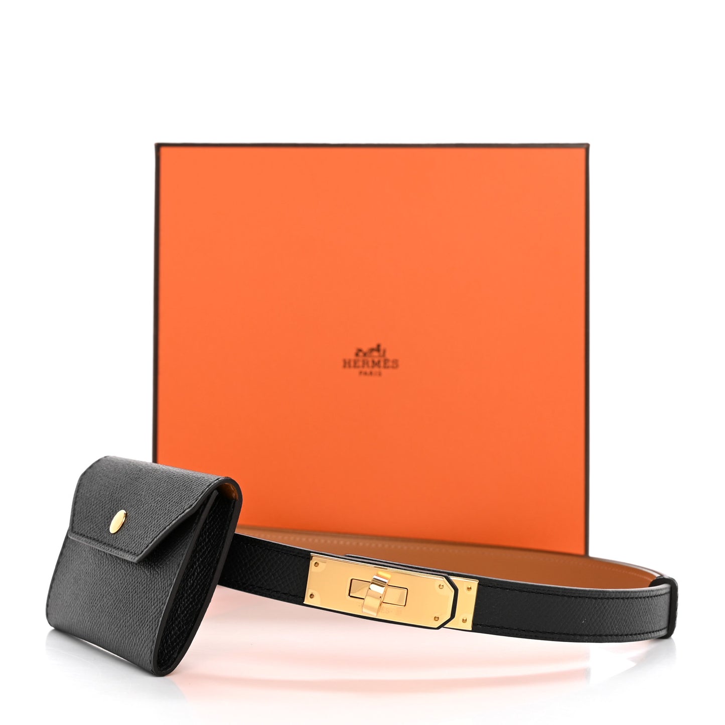 Epsom Kelly Pocket Belt Black