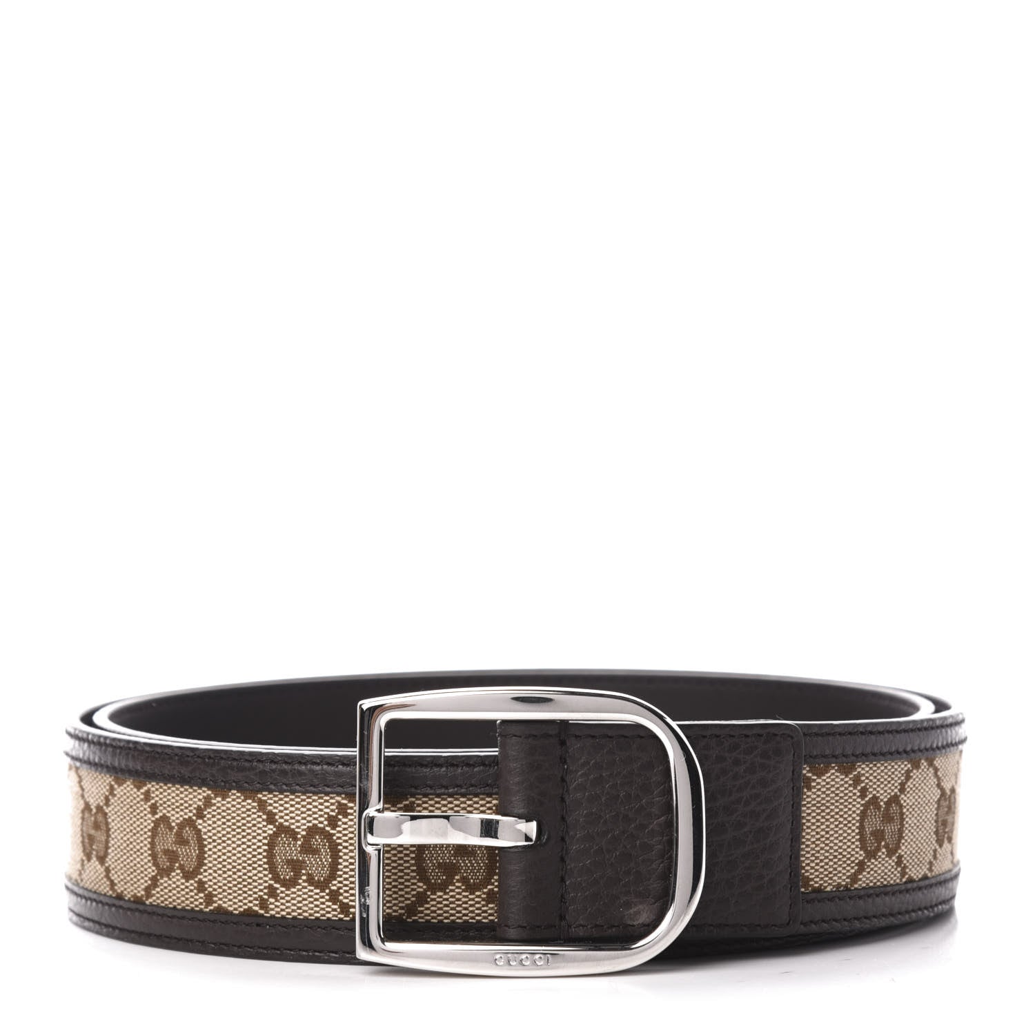 Gucci Monogram Dollar Calfskin 40mm Belt 105 42 Beige Ebony Testa di Moro 1 of 6