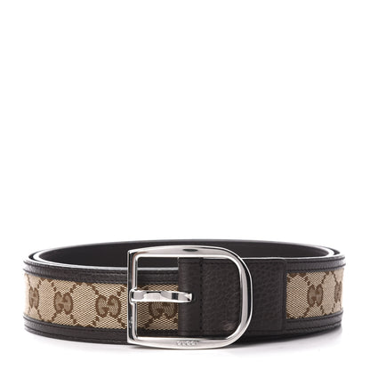 Gucci Monogram Dollar Calfskin 40mm Belt 105 42 Beige Ebony Testa di Moro 1 of 6