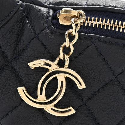 Chanel Calfskin Quilted Banane Waist Bag Fanny Pack Navy 12 of 13