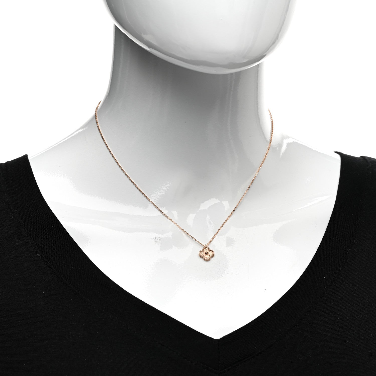 Van Cleef & Arpels 18K Rose Gold Sweet Alhambra Pendant Necklace 2 of 6