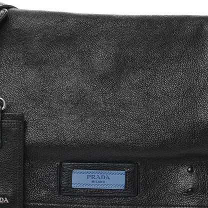 Prada Glace Calf Etiquette Flap Black Astrale 8 of 15