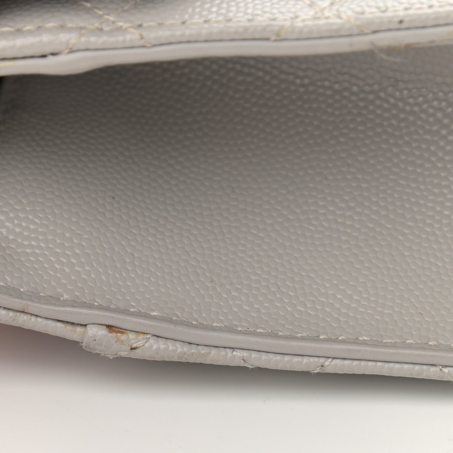 Grain De Poudre Textured Mixed Matelasse Medium Triquilt Monogram Satchel Granite