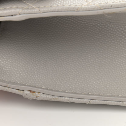 Saint Laurent Grain De Poudre Textured Mixed Matelasse Medium Triquilt Monogram Satchel Granite 11 of 18
