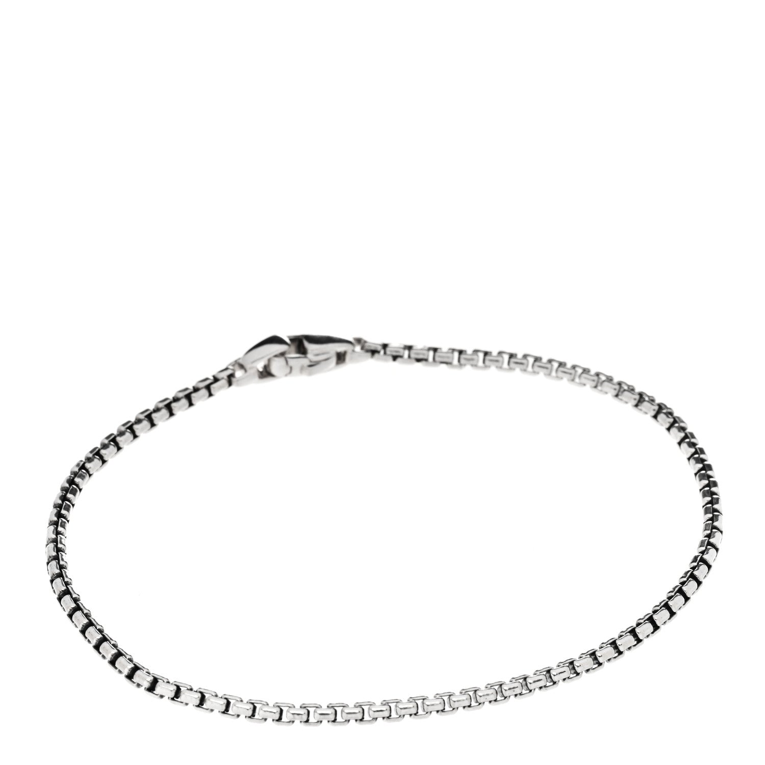 David Yurman Sterling Silver 2.7mm Box Chain Bracelet 1 of 3