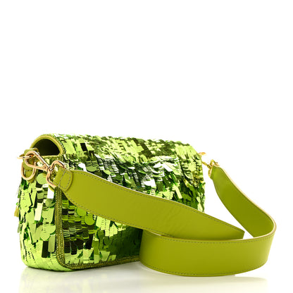 Fendi Sequin Paillettes Vitello Grace Sex and the City Baguette Wasabi 2 of 10