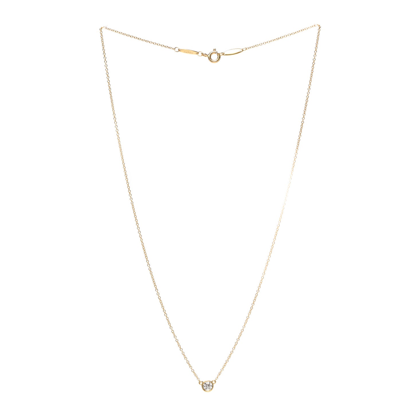 18K Yellow Gold Diamond .15ct Elsa Peretti Diamonds by the Yard Pendant Necklace