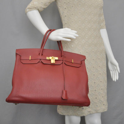 Hermes Taurillon Clemence Birkin 40 Rouge Garance 2 of 12