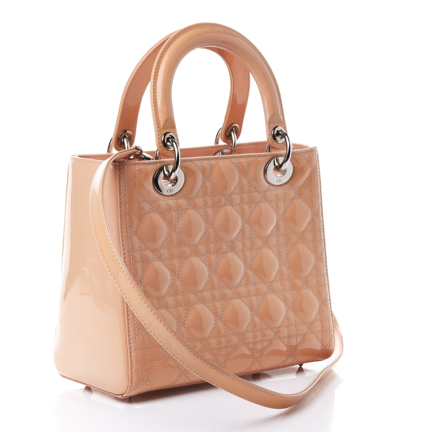 Patent Cannage Medium Lady Dior Light Pink
