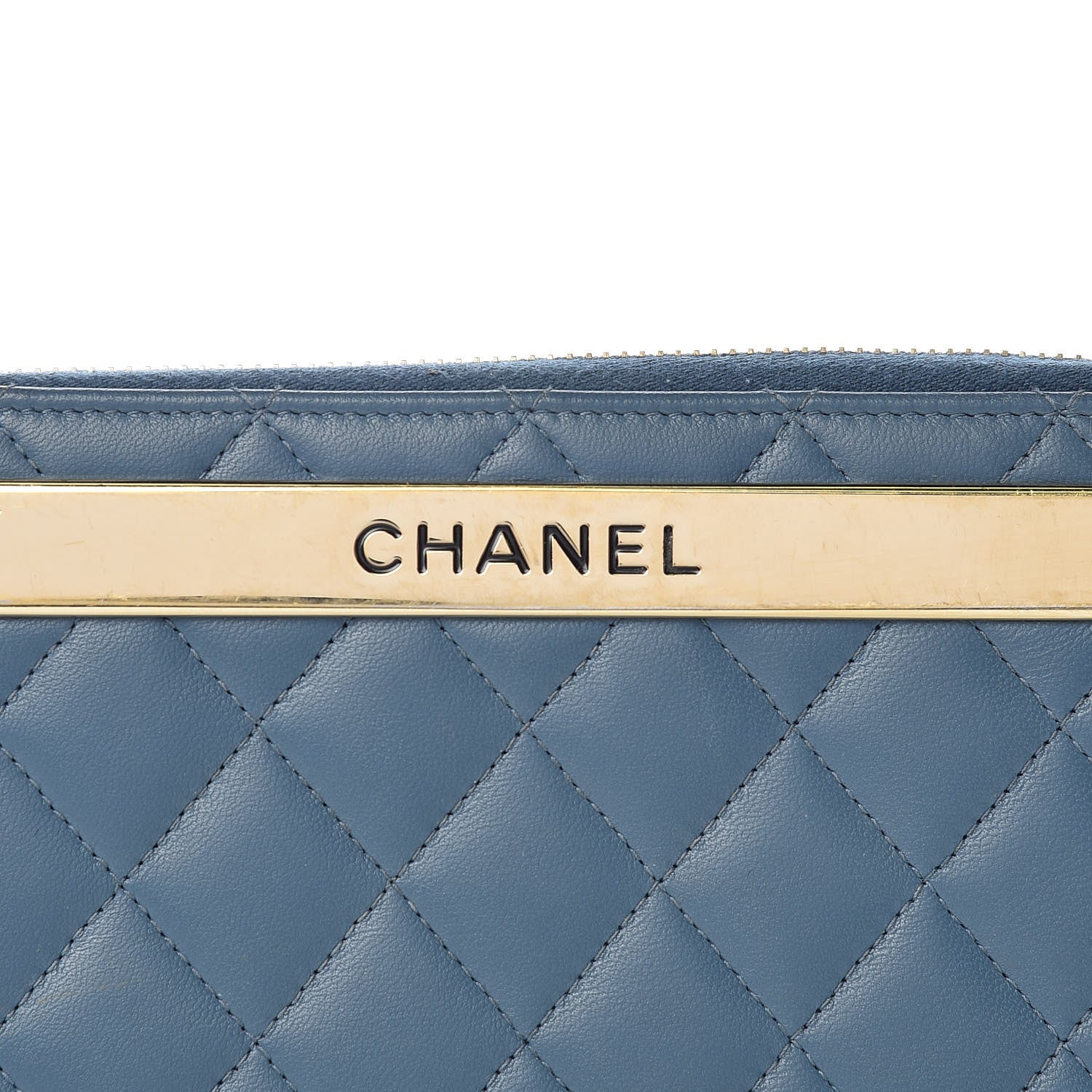 Chanel Lambskin Quilted Large Gusset Trendy CC Zip Around Wallet Blue 11 of 16