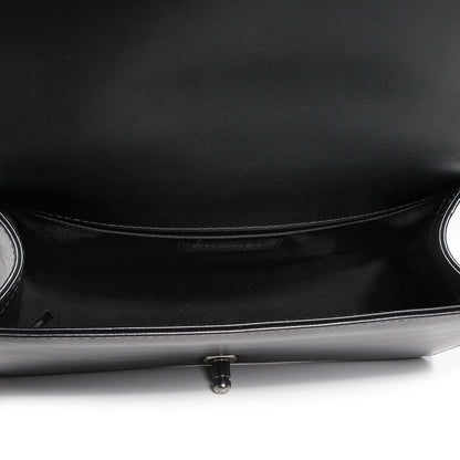 Chanel Calfskin Quilted Medium Top Handle Boy Flap Black 8 of 9