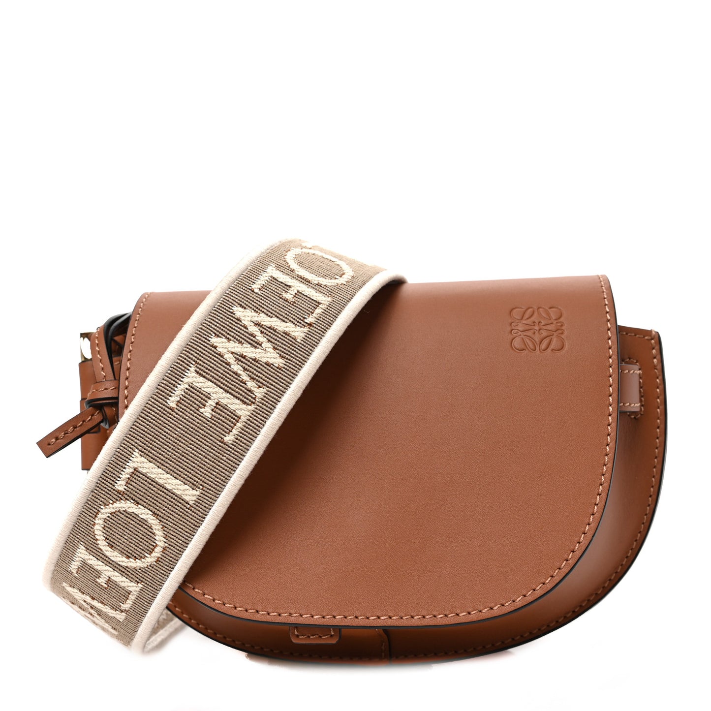 Calfskin Jacquard Mini Gate Dual Bag Tan