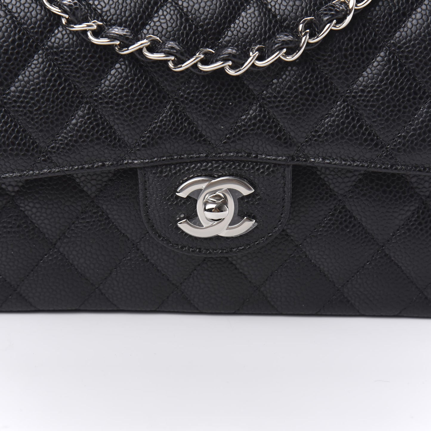Caviar Quilted Small Double Flap Black
