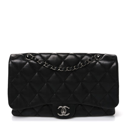 Chanel Lambskin Quilted Jumbo 3 Flap Black 1 of 10
