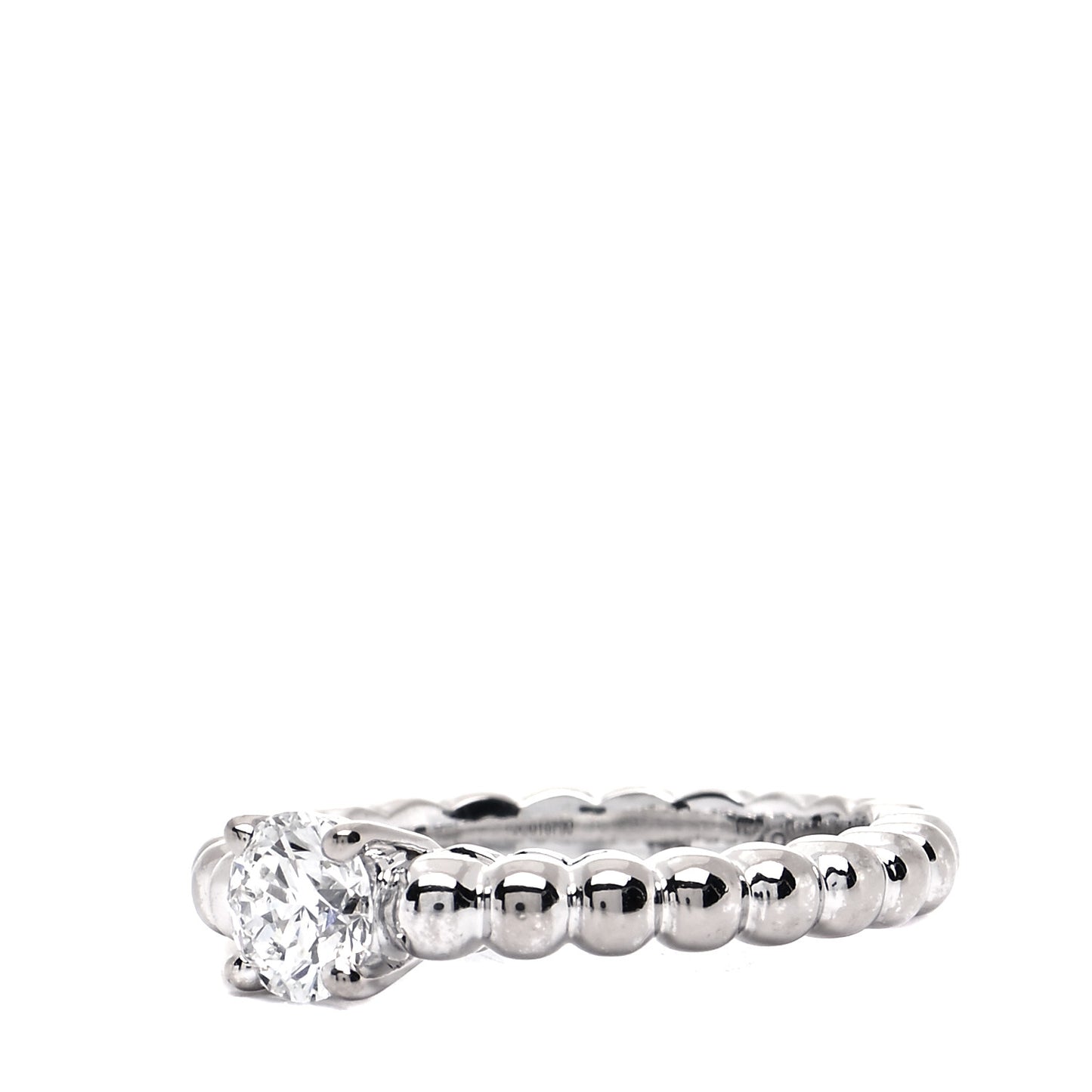 Platinum Diamond .53ct Perlee Solitaire Engagement Ring 49 4.75