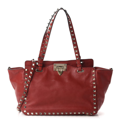 Valentino Garavani Vitello Small Rockstud Tote Rosso Valentino 1 of 12