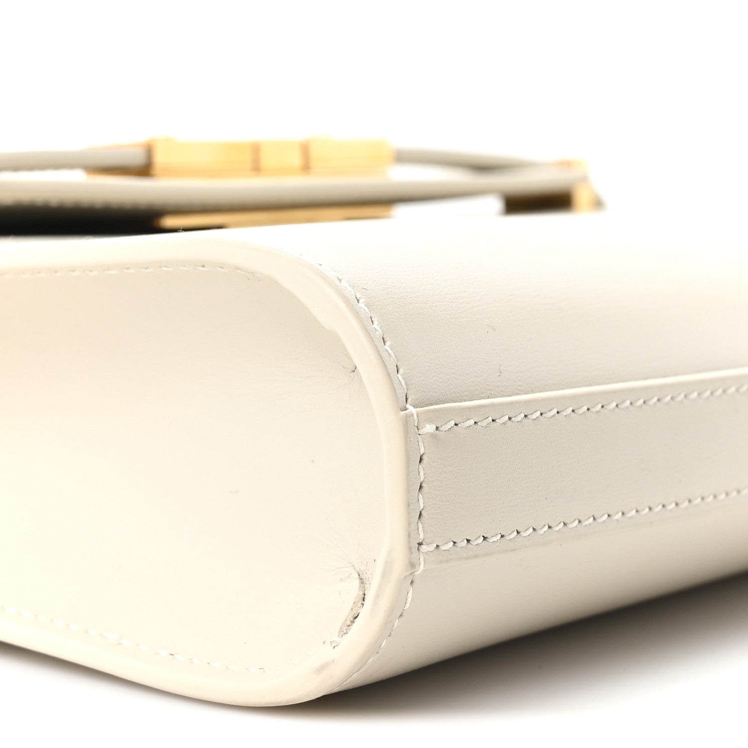 Saint Laurent Smooth Calfskin Mini Manhattan Shoulder Bag Blanc Vintage 9 of 11