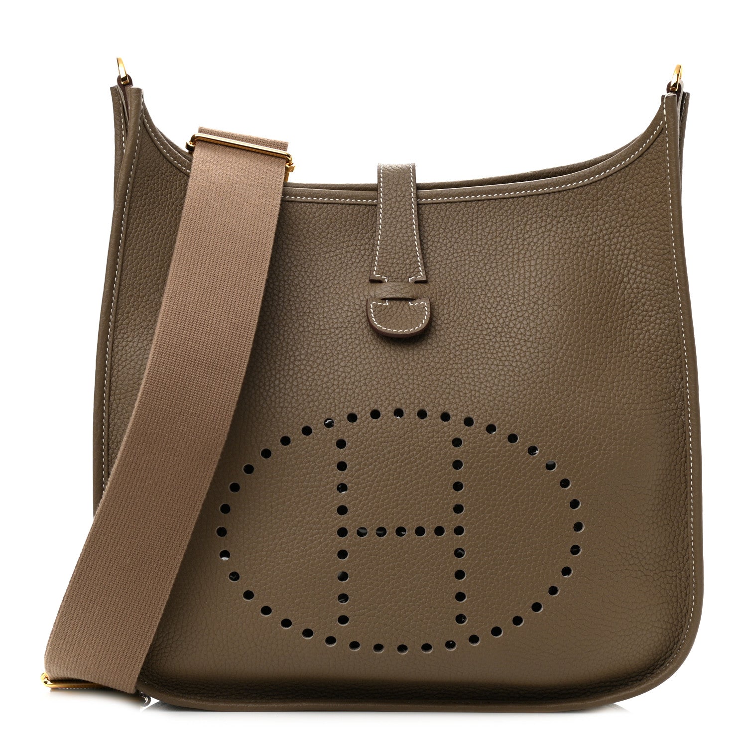 Hermes Taurillon Clemence Evelyne III GM Etoupe 1 of 10