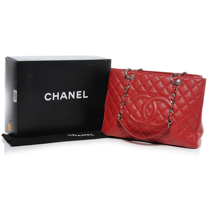 Chanel Caviar Grand Shopping Tote GST Red 5 of 8