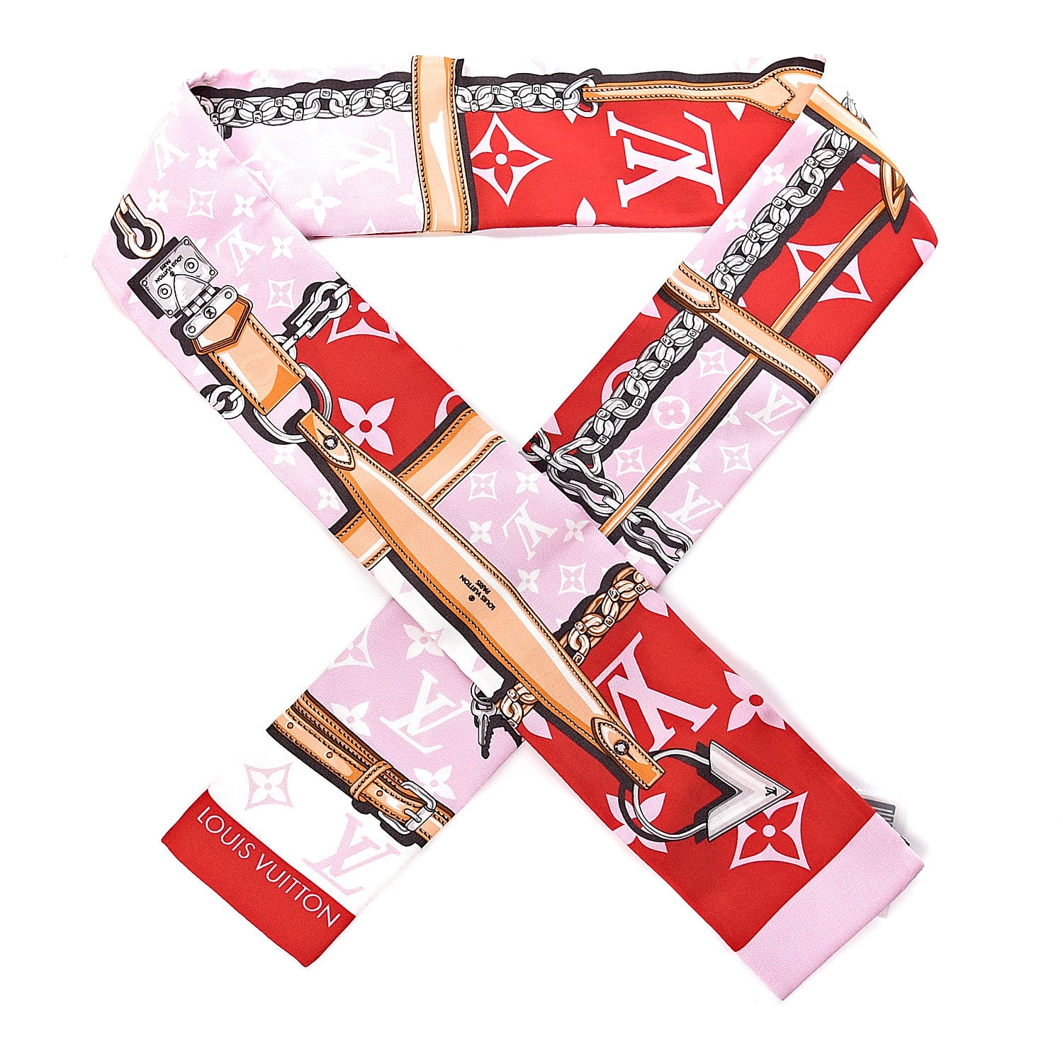 Louis Vuitton Silk Monogram Giant Confidential Bandeau Rouge 1 of 5
