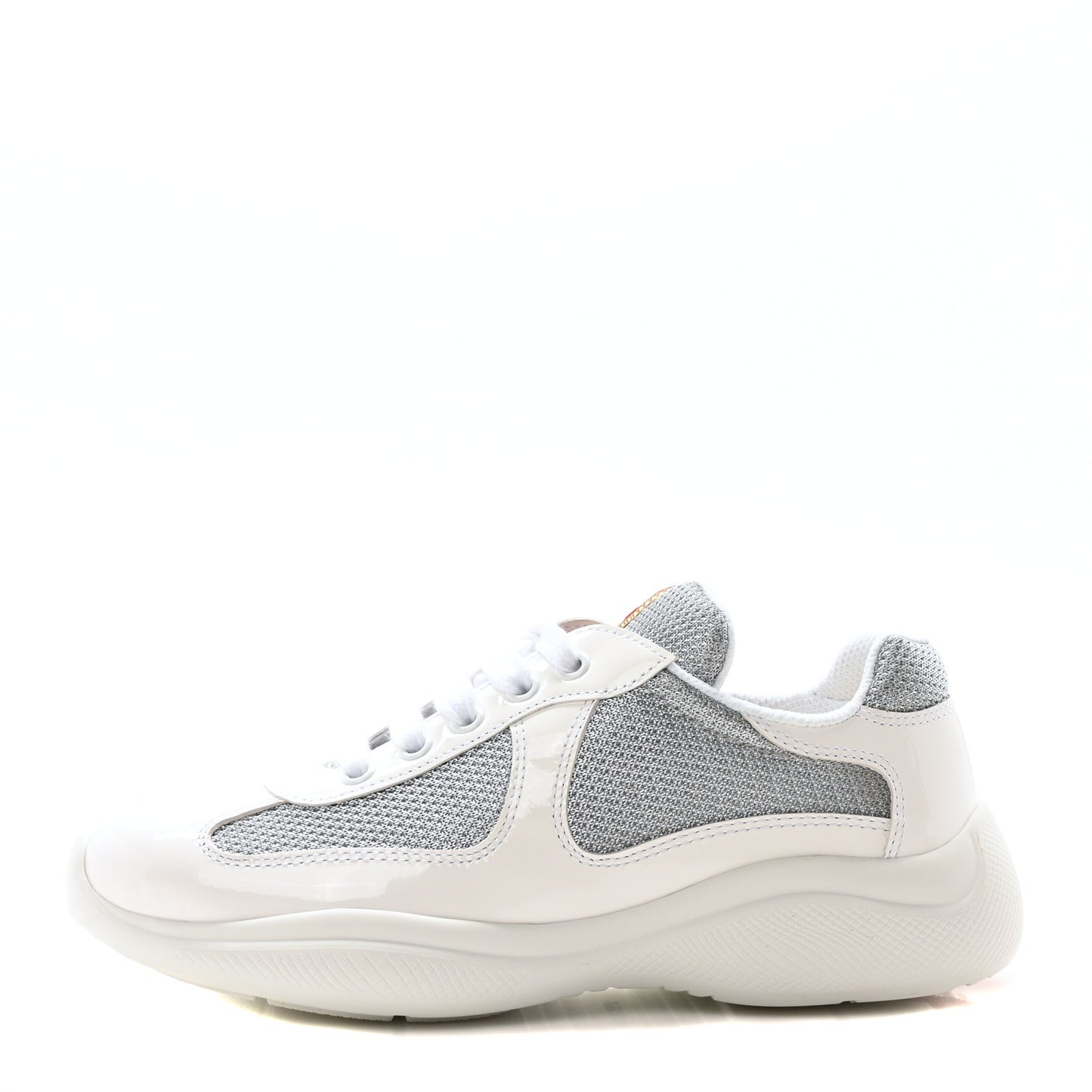 Vernice Soft Mesh America's Cup Biker Sneakers 36 White Argento