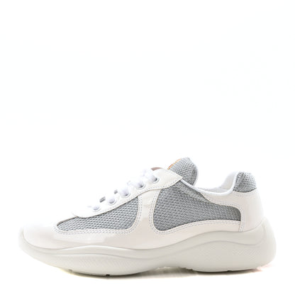 Prada Vernice Soft Mesh America's Cup Biker Sneakers 36 White Argento 1 of 8
