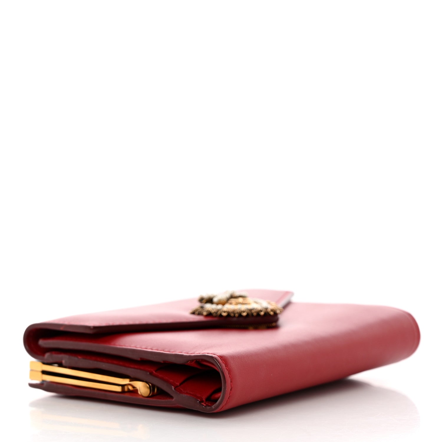 Dolce & Gabbana Smooth Calfskin Devotion Clutch Wallet Poppy Red 4 of 9