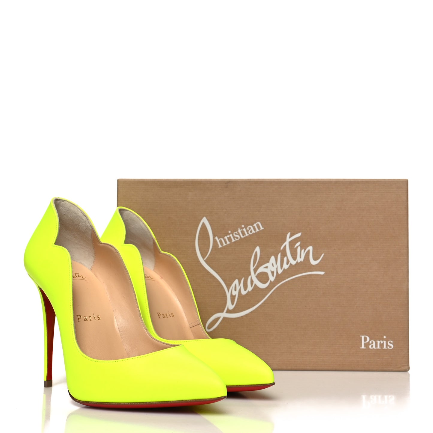 Calfskin Hot Chick 100 Pumps 35.5 Fluo Yellow