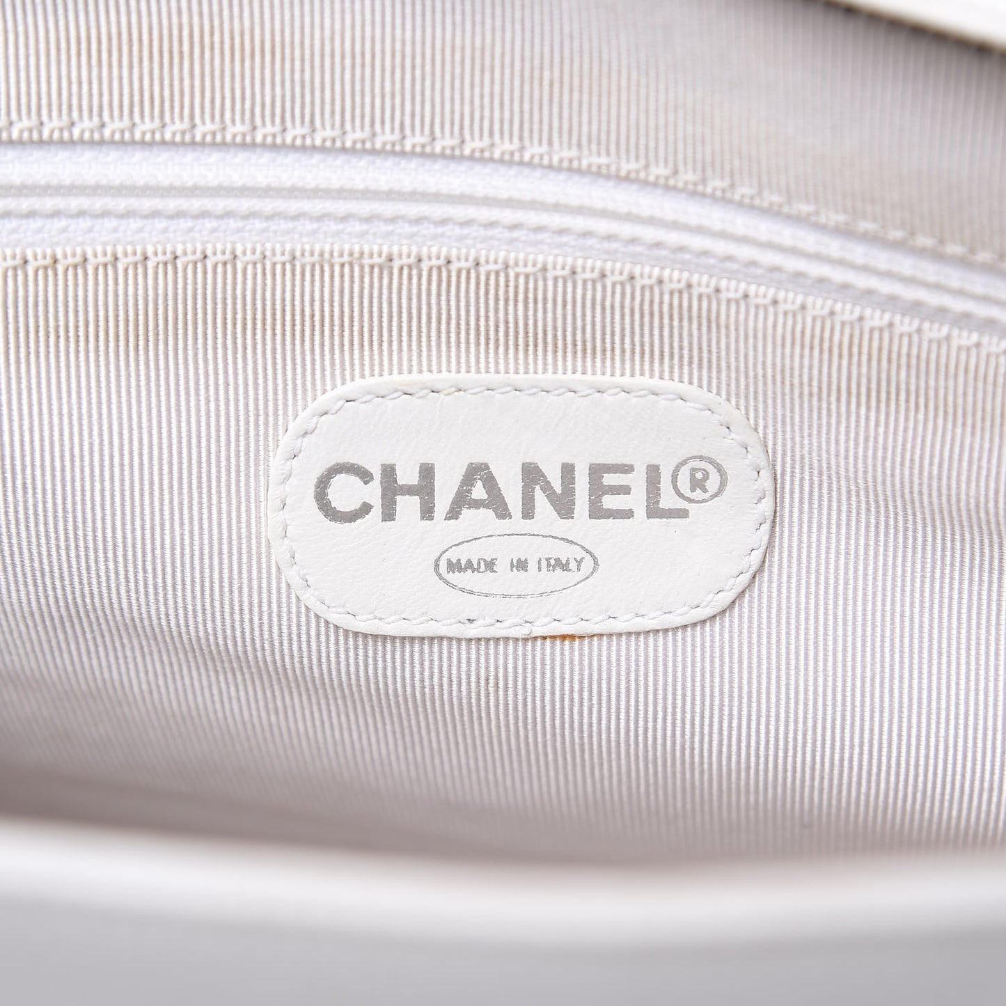 Caviar Logo Shoulder Bag White
