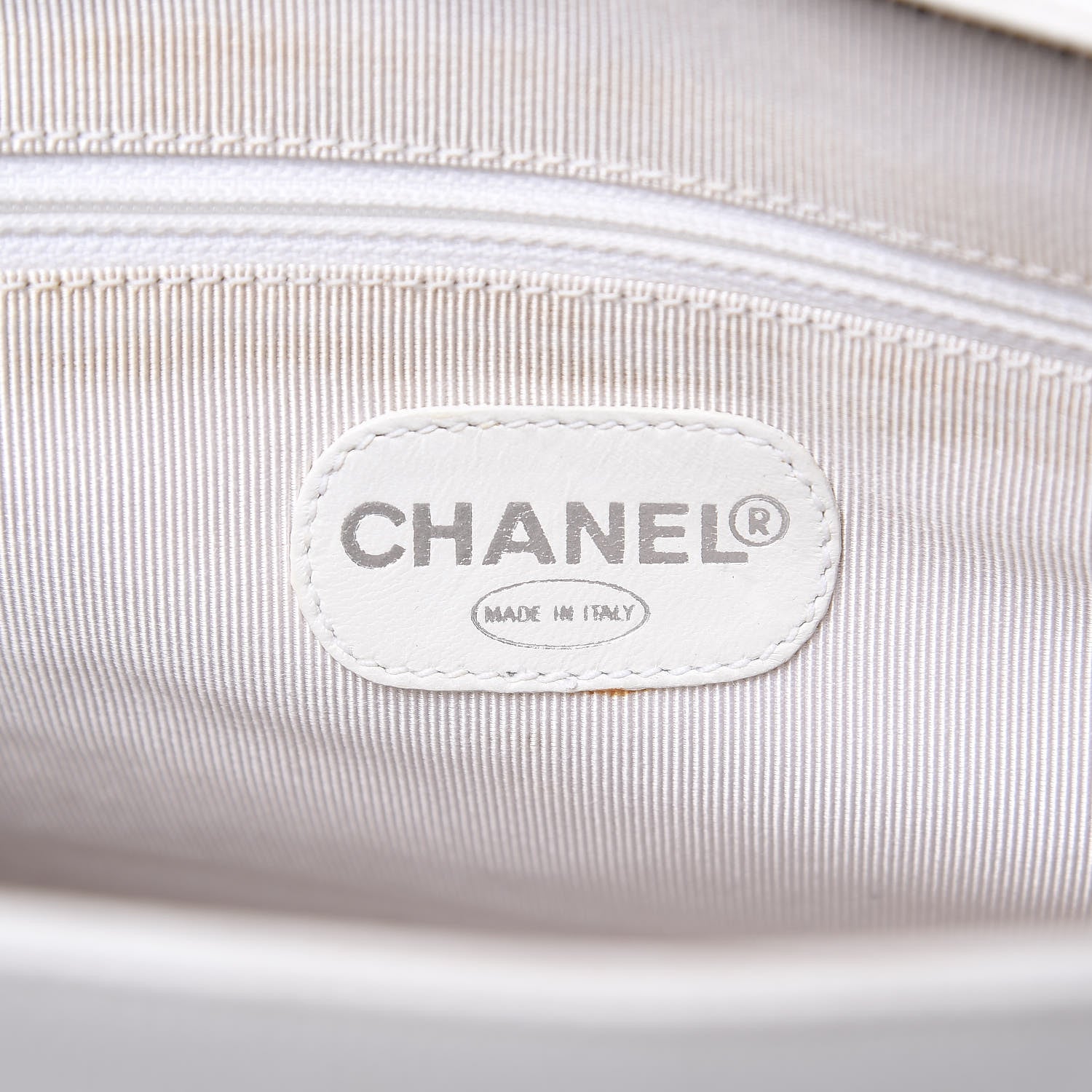 Chanel Caviar Logo Shoulder Bag White 6 of 16